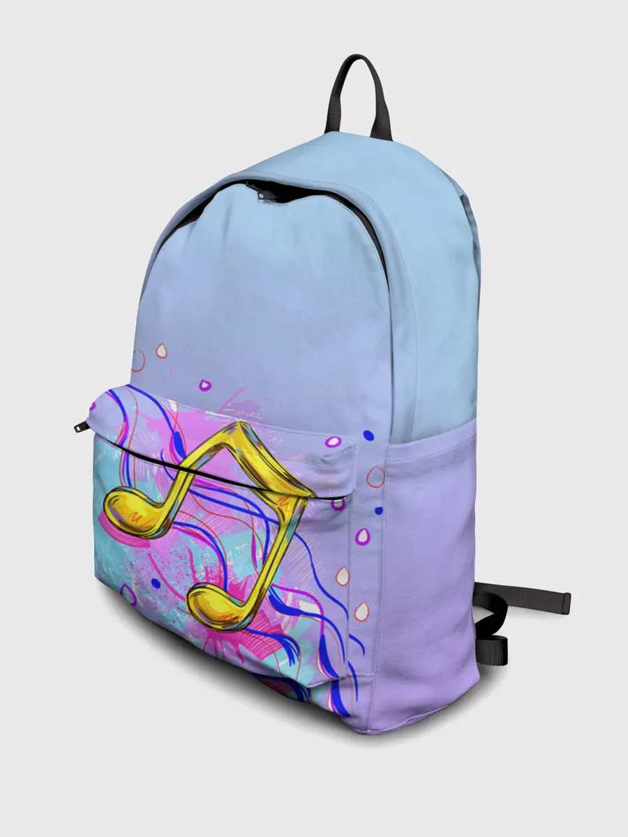 Рюкзак джинсовый / ноты краски музыканту