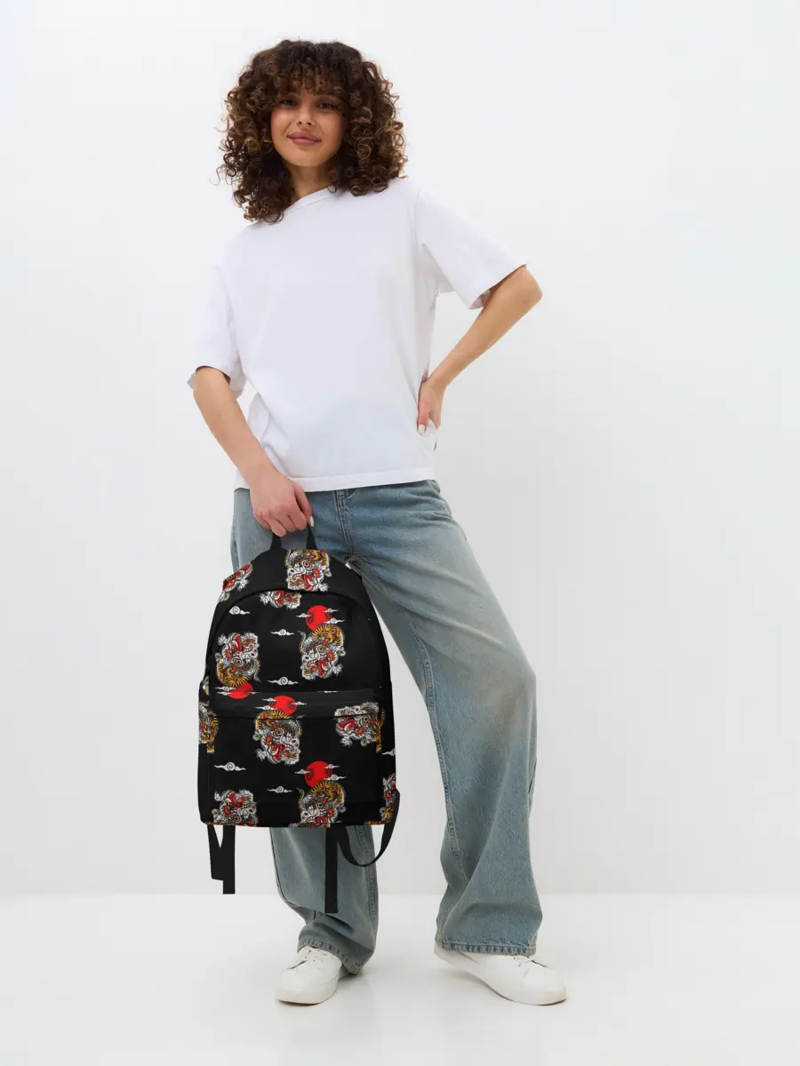 Рюкзак джинсовый / Японский стиль - тигры