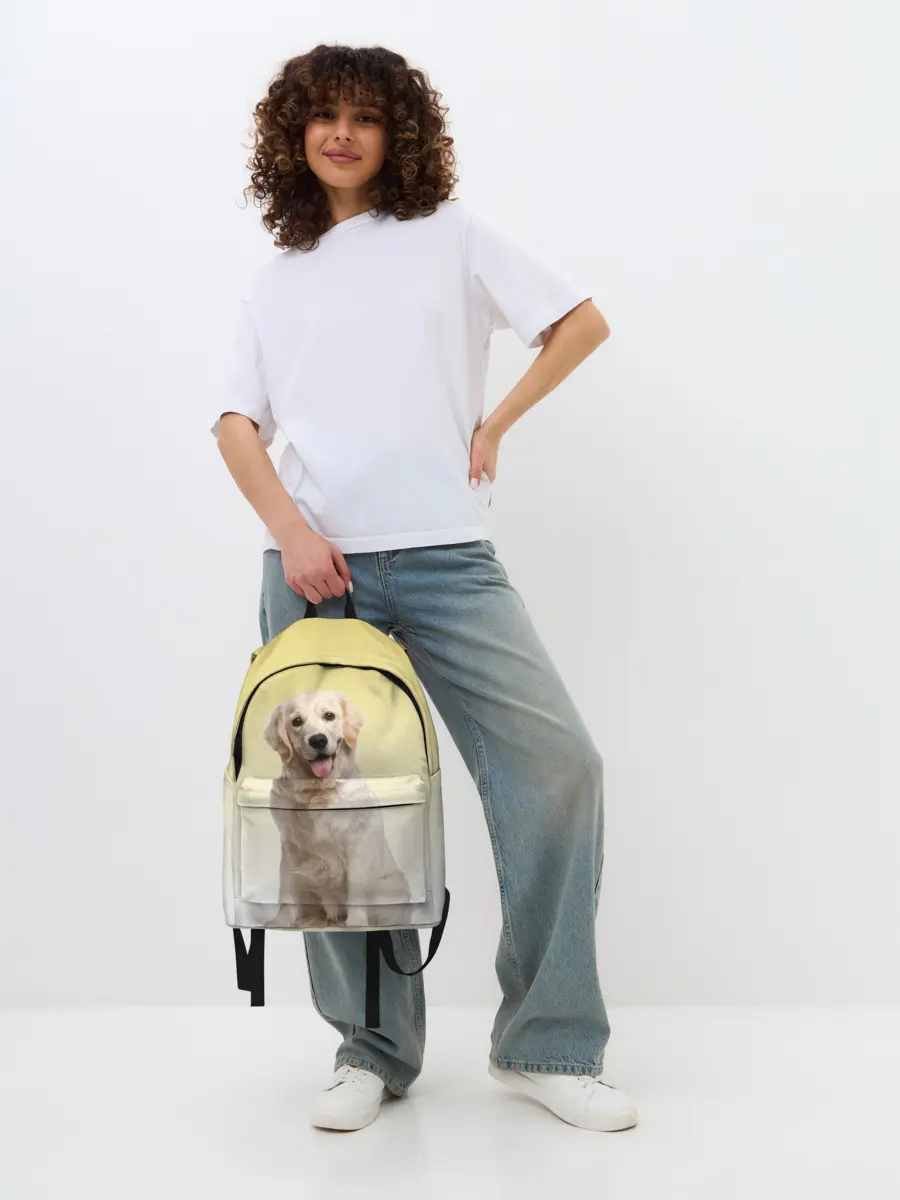 Рюкзак джинсовый / Лабрадор ретривер пес