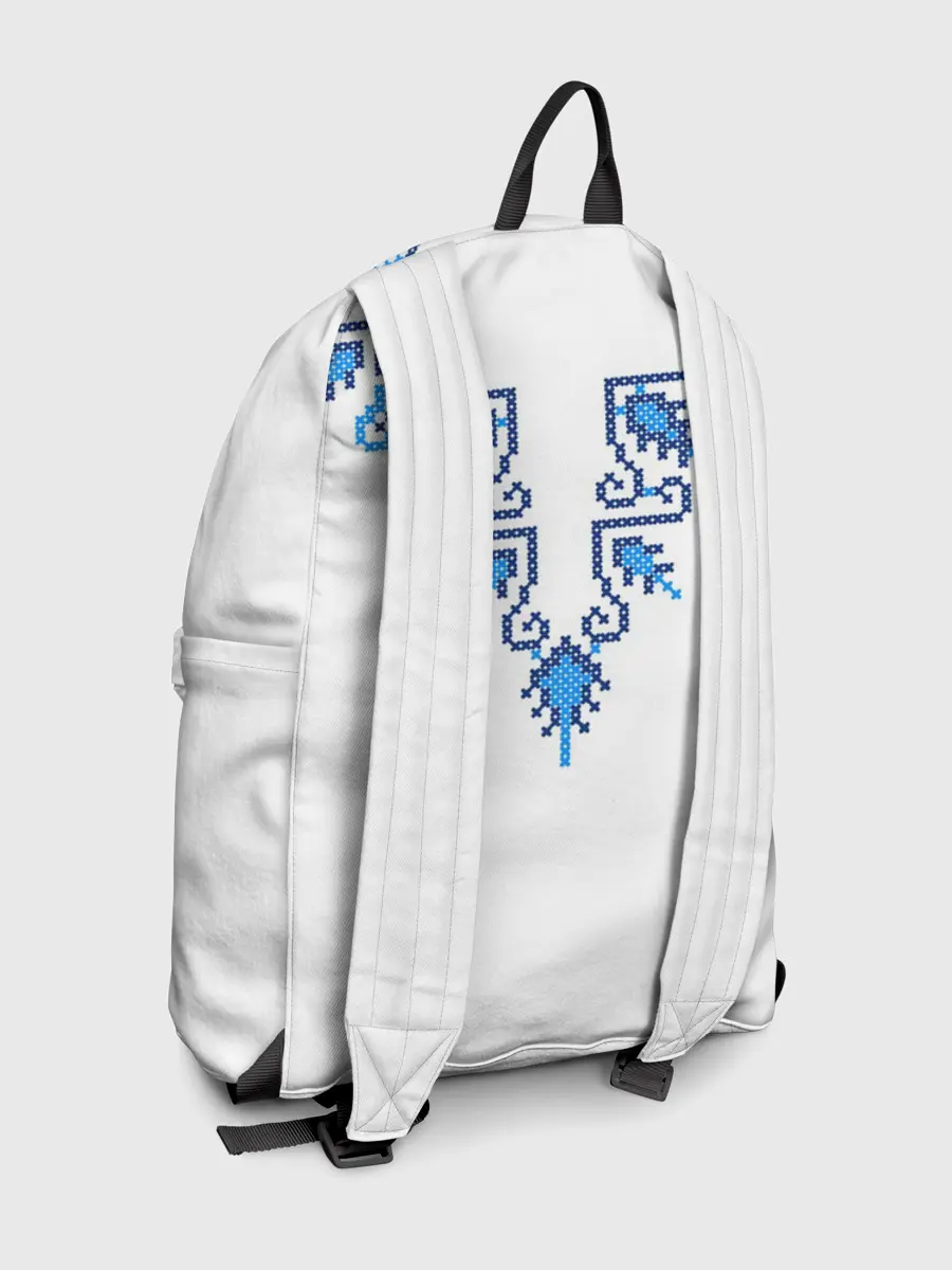 Рюкзак джинсовый / Славянский узор сине-голубой