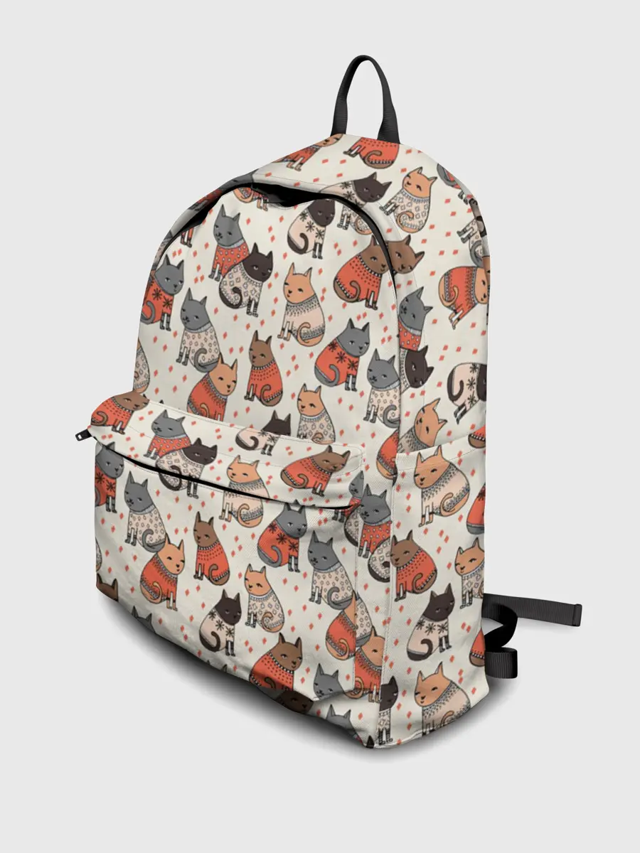 Рюкзак джинсовый / Коты в Свитерах Паттерн