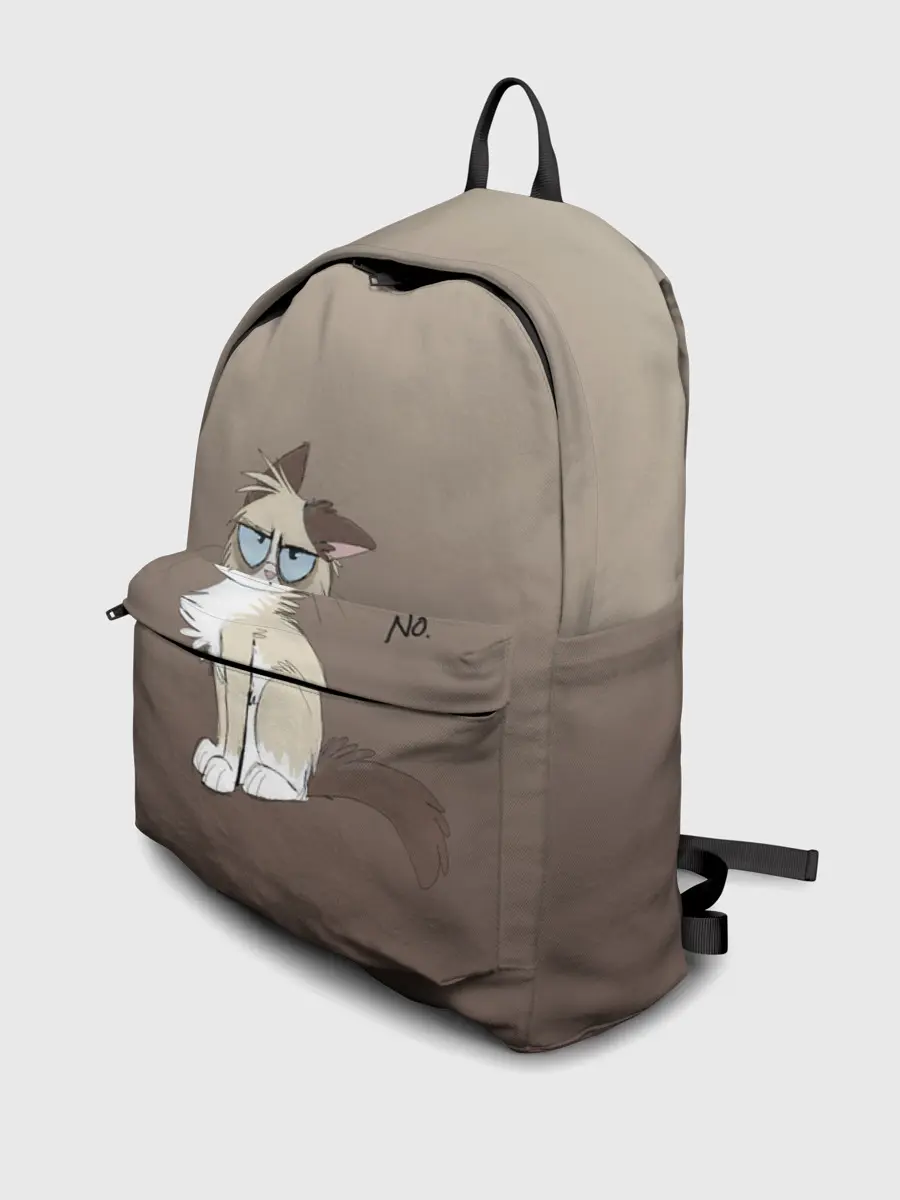 Рюкзак джинсовый / сварливый кот мем нет