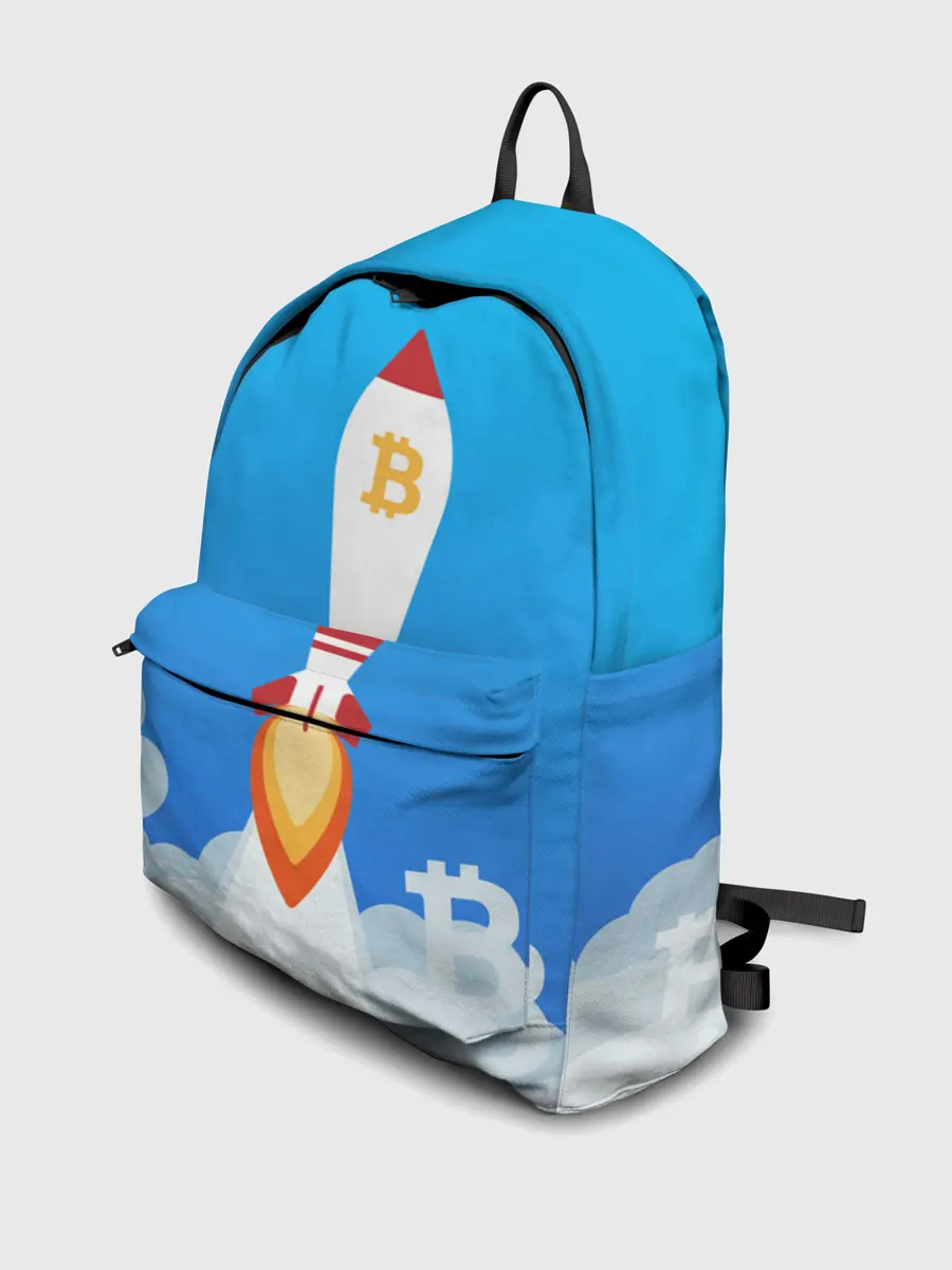 Рюкзак джинсовый / БИТКОИН В КОСМОС