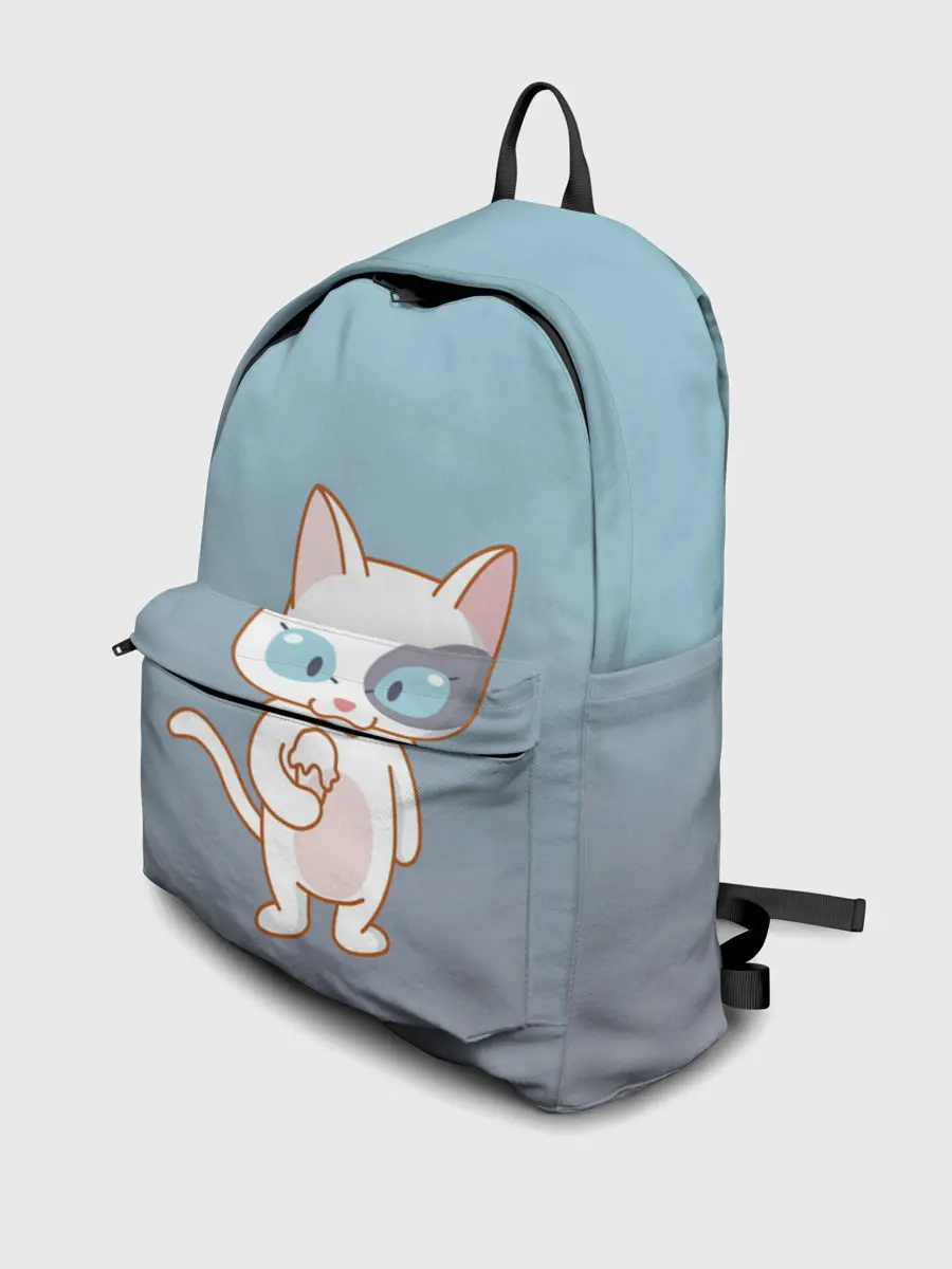 Рюкзак джинсовый / кот с мороженкой