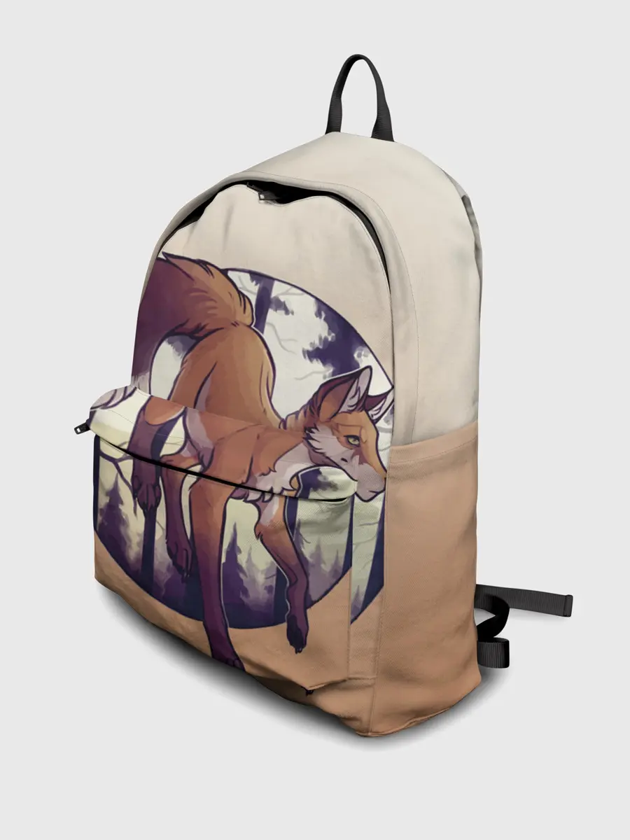 Рюкзак джинсовый / Лисица рисунок