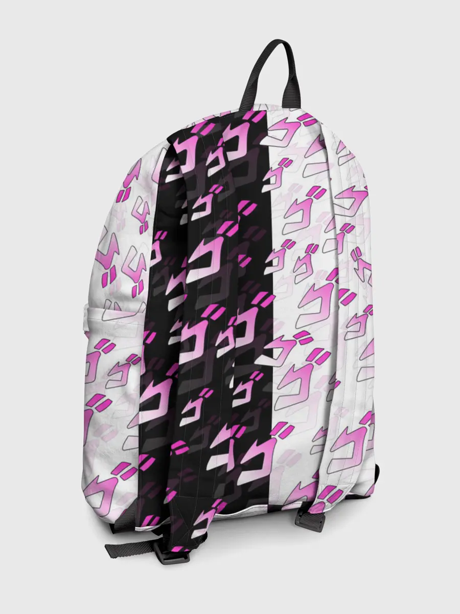 Рюкзак джинсовый / Розовые джоджо на чернобелом