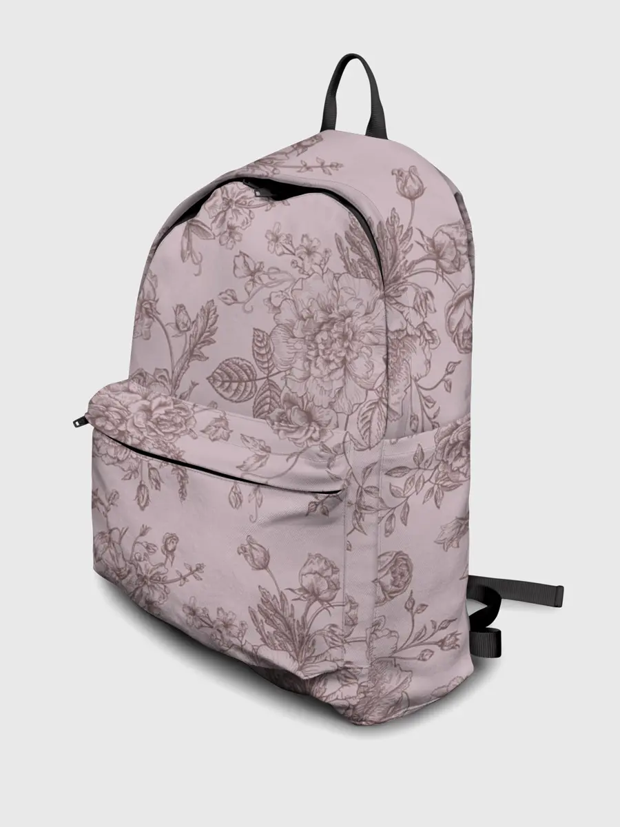 Рюкзак джинсовый / розы с пионами