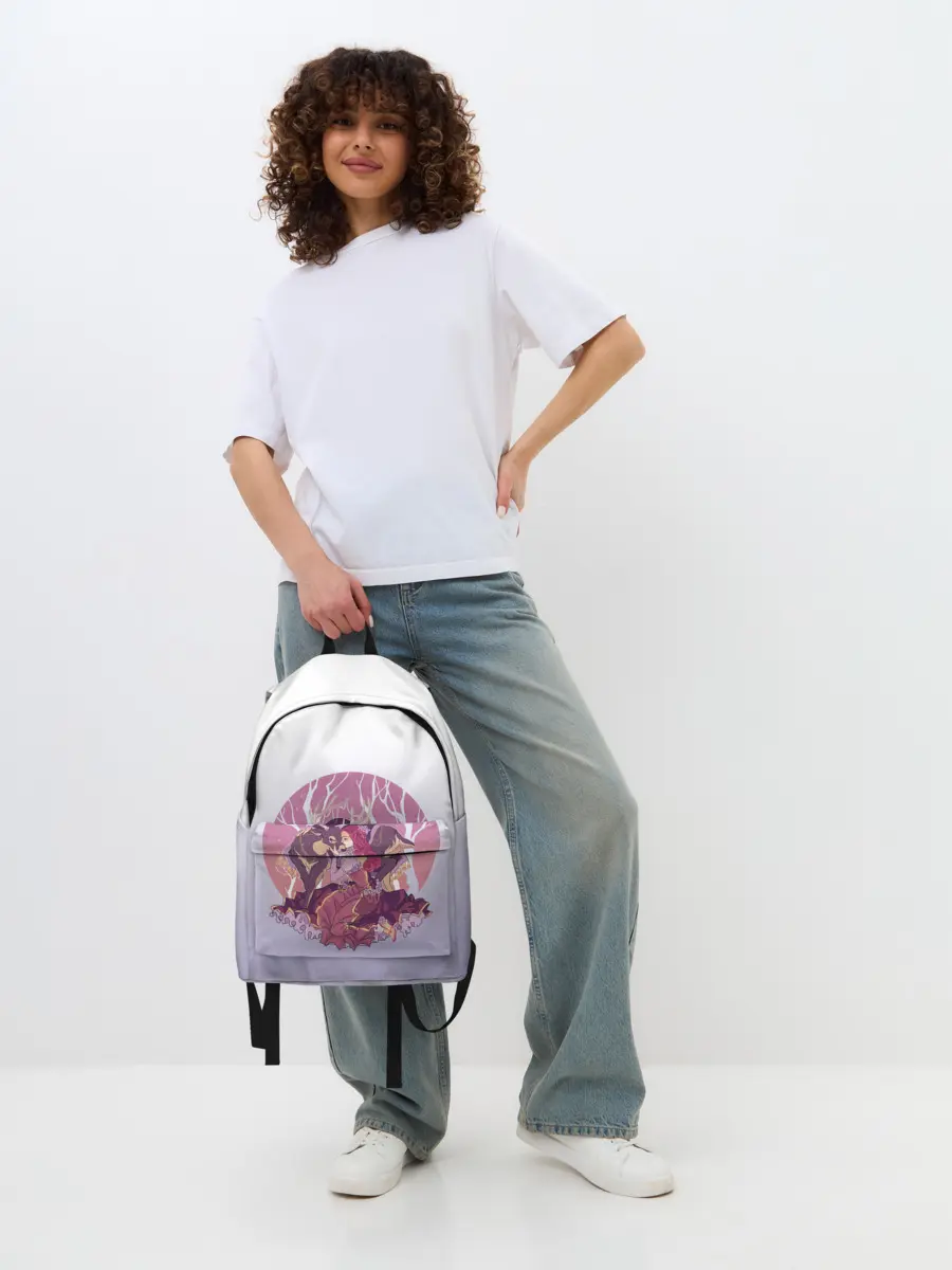 Рюкзак джинсовый / Принцесса и олень