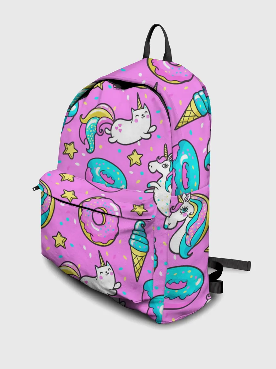 Рюкзак джинсовый / Единороги с пончиками