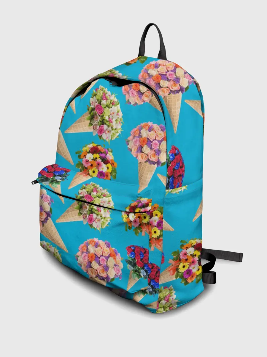 Рюкзак джинсовый / Рожок цветов