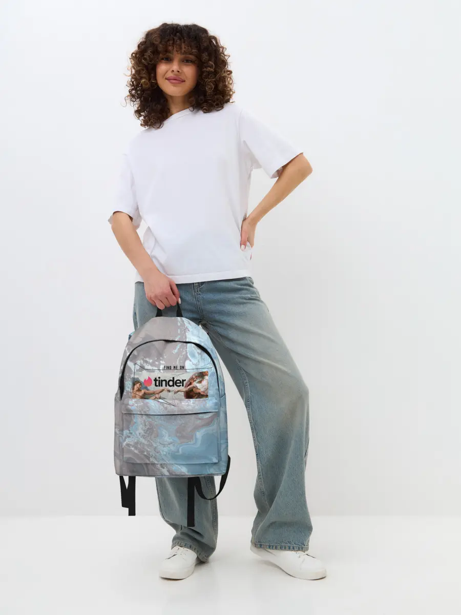 Рюкзак джинсовый / Find me on Tinder | Тиндер