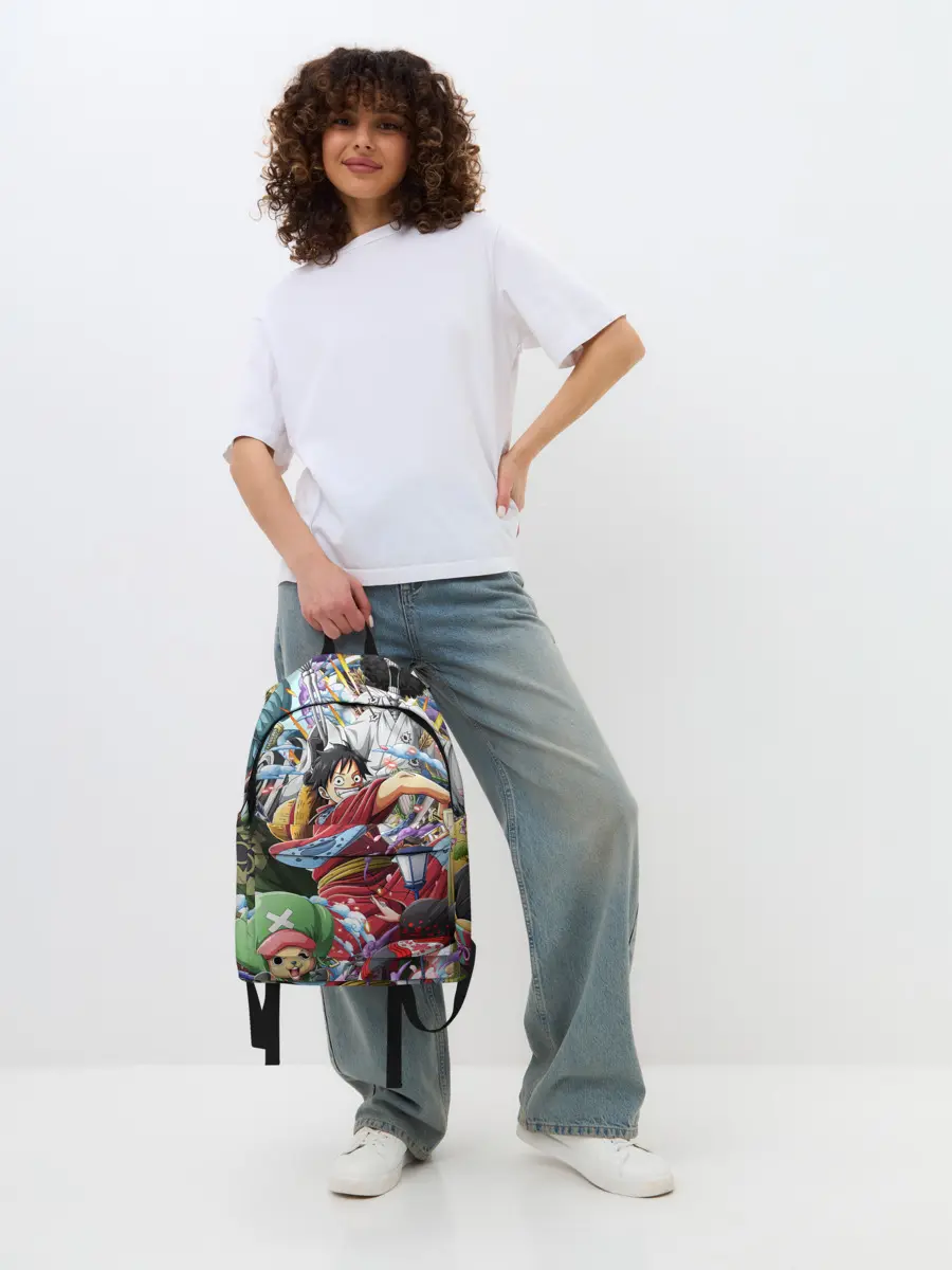 Рюкзак джинсовый / One Piece стикербомбинг