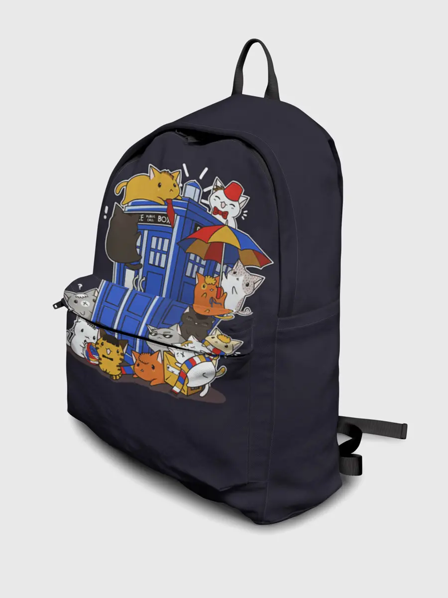 Рюкзак джинсовый / Кошечки у Телефона