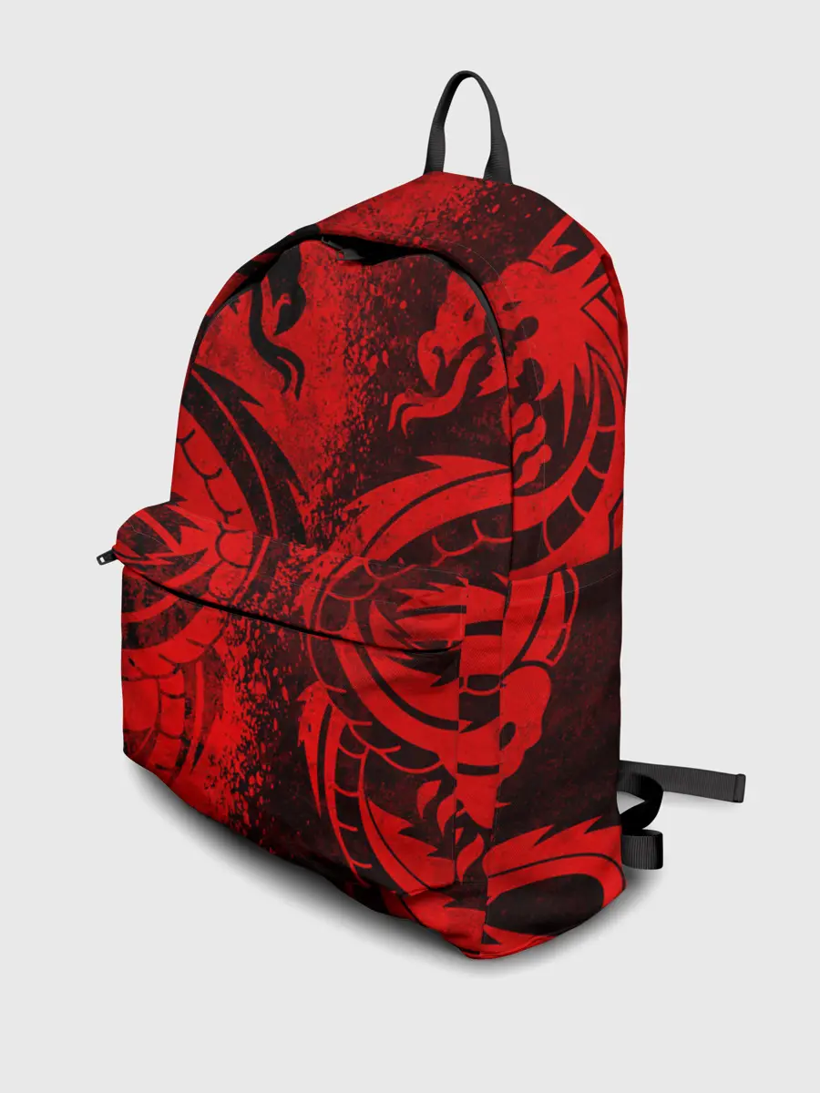 Рюкзак джинсовый / BLACK RED DRAGONS TATOO