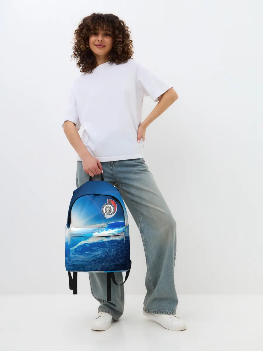 Рюкзак джинсовый / Юрий Гагарин Планета Земля