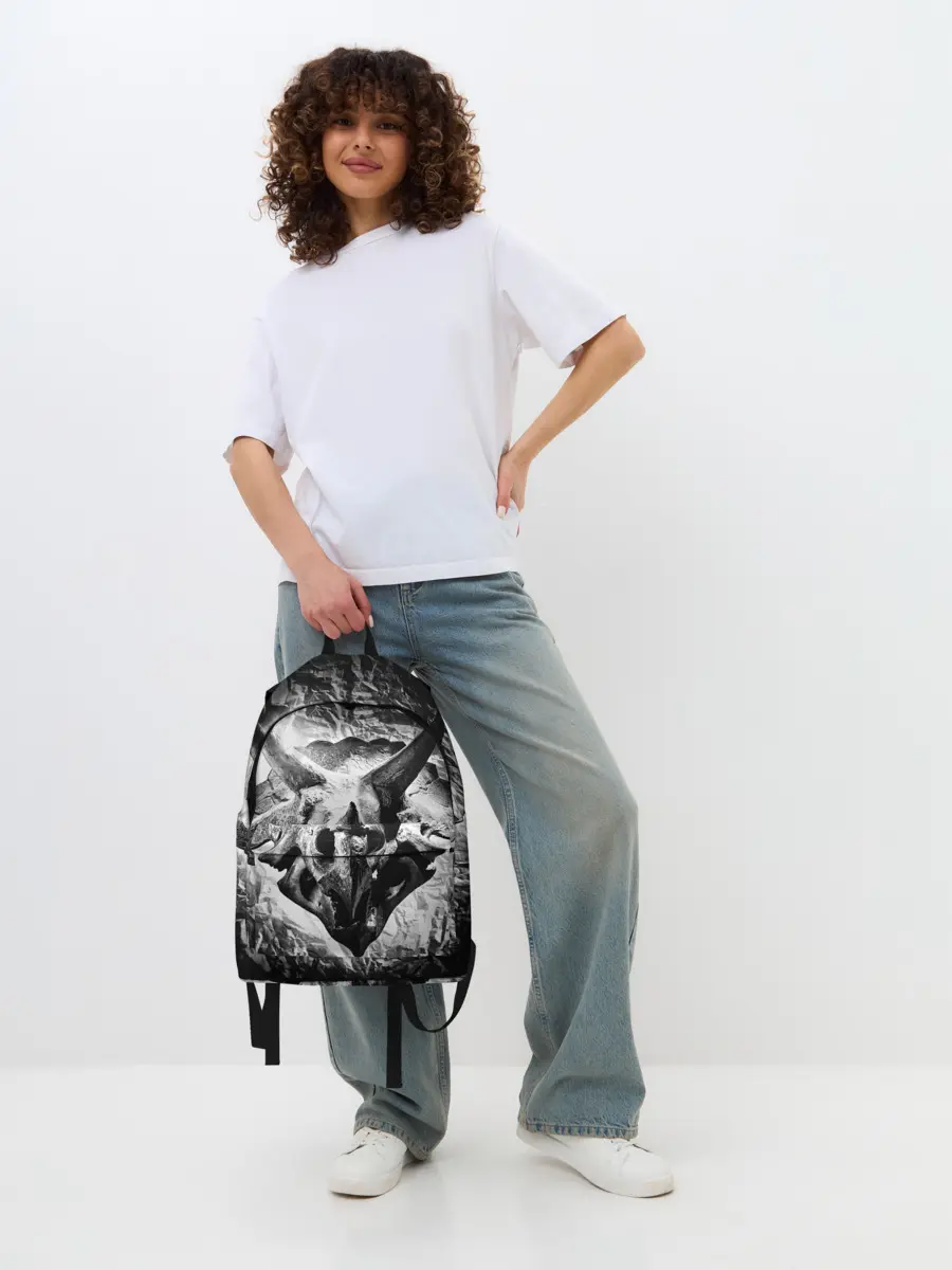 Рюкзак джинсовый / Трицератопс | Динозавр