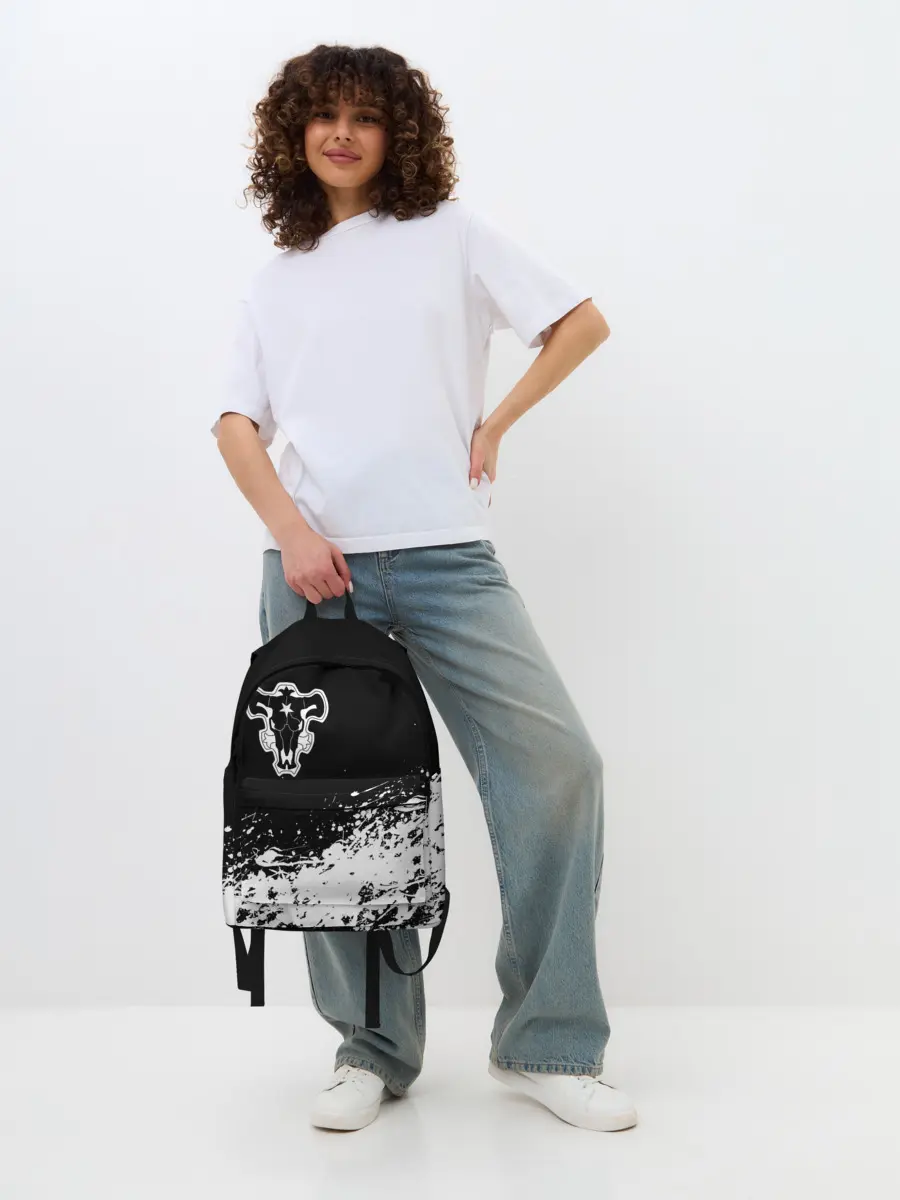 Рюкзак джинсовый / Черный Клевер