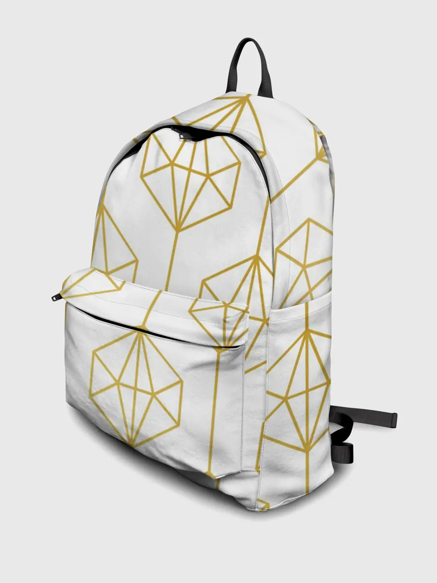Рюкзак джинсовый / Геометрический орнамент золото