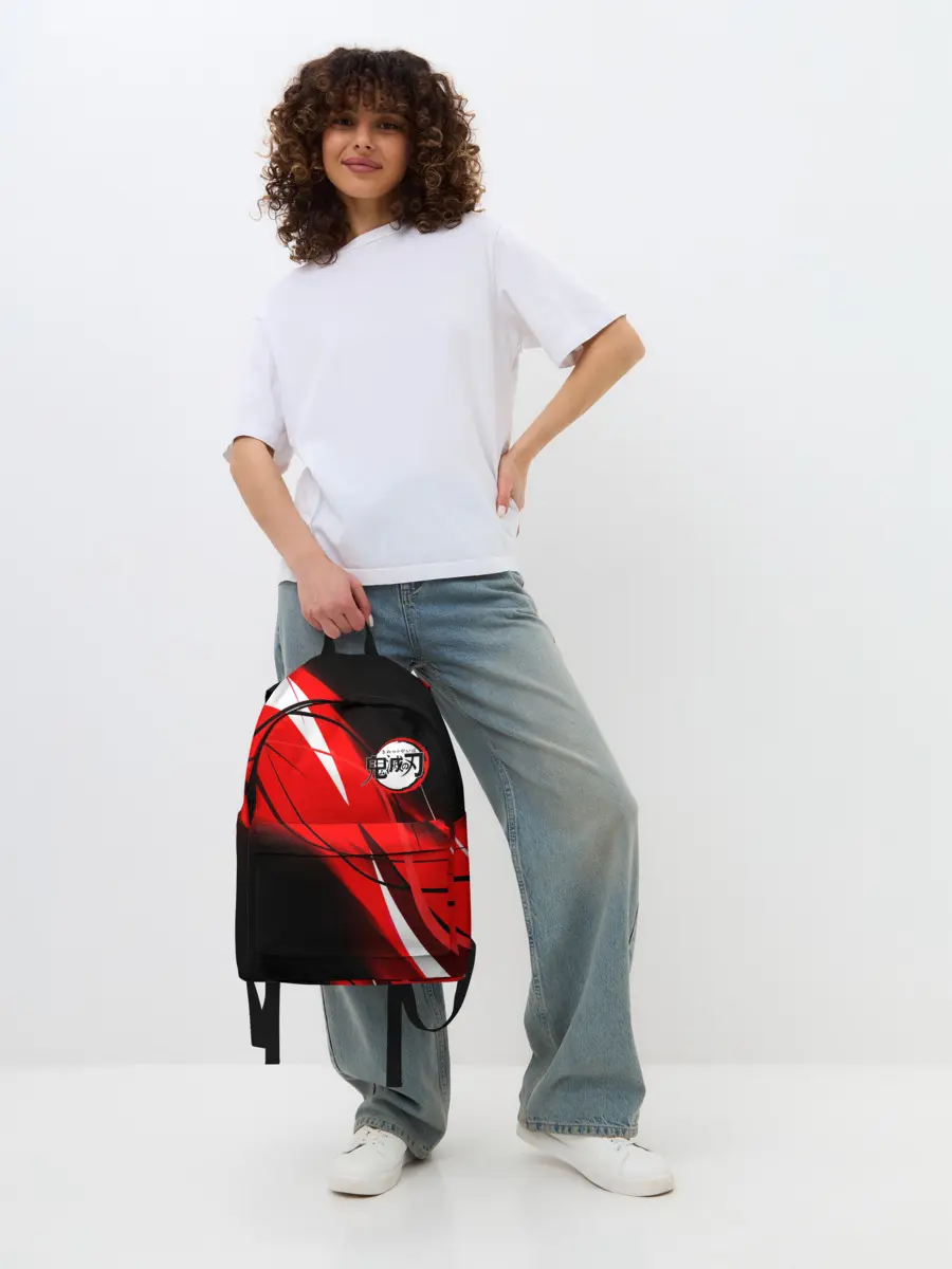 Рюкзак джинсовый / KIMETSU NO YAIBA маленький лого