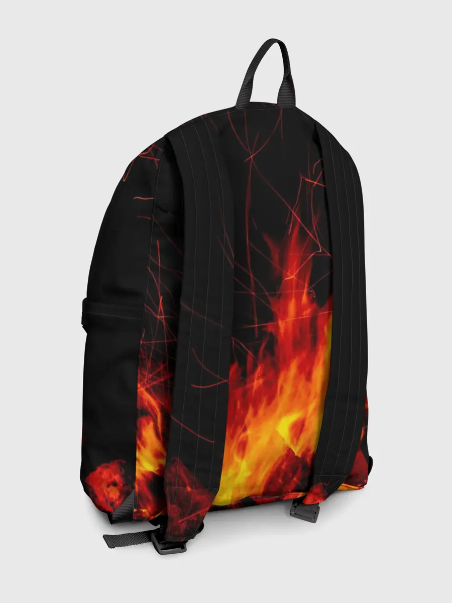 Рюкзак джинсовый / Ночной костер в лесу