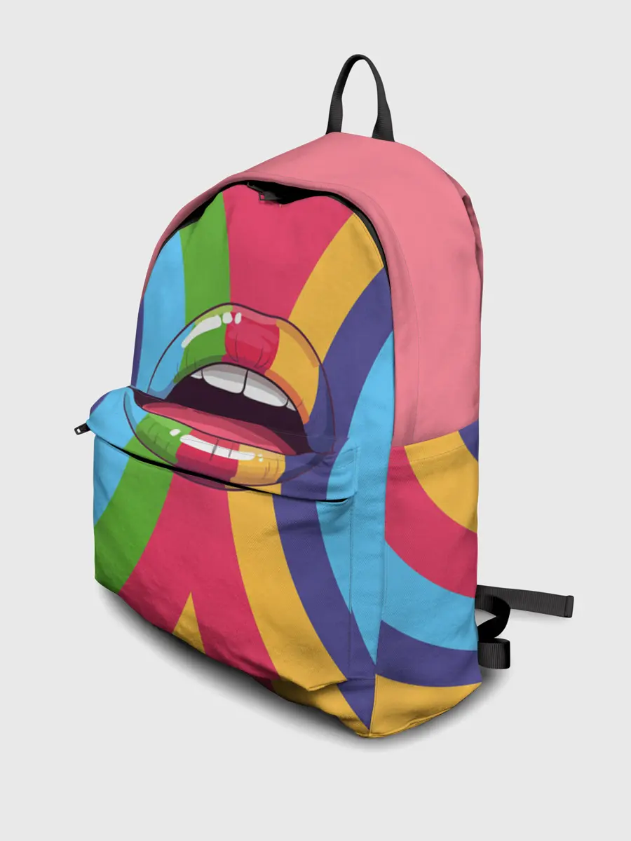 Рюкзак джинсовый / Радужные губы | Rainbow lips