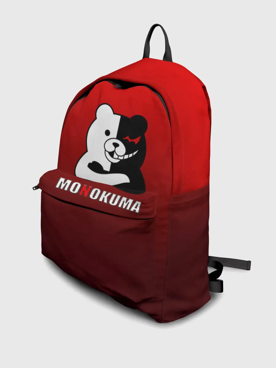 Рюкзак джинсовый / monokuma на красном градиенте