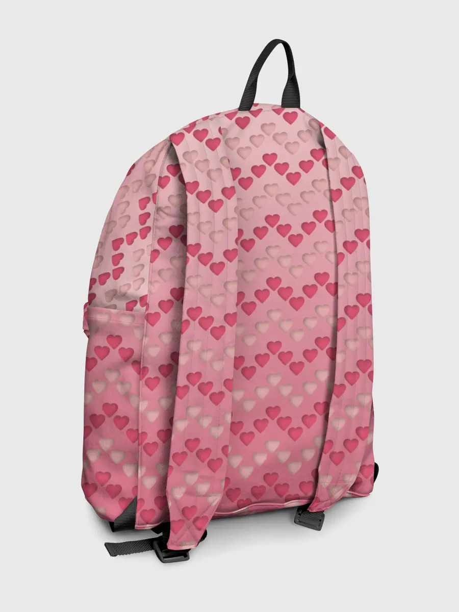 Рюкзак джинсовый / узор милые сердца зигзагами