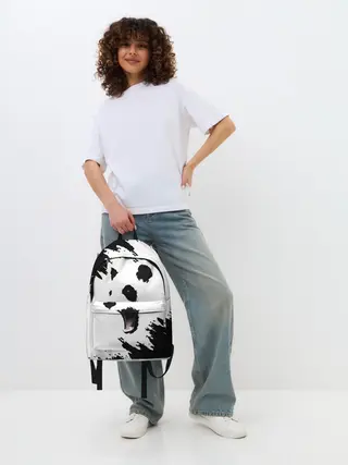 Рюкзак джинсовый / Панда | ЧБ