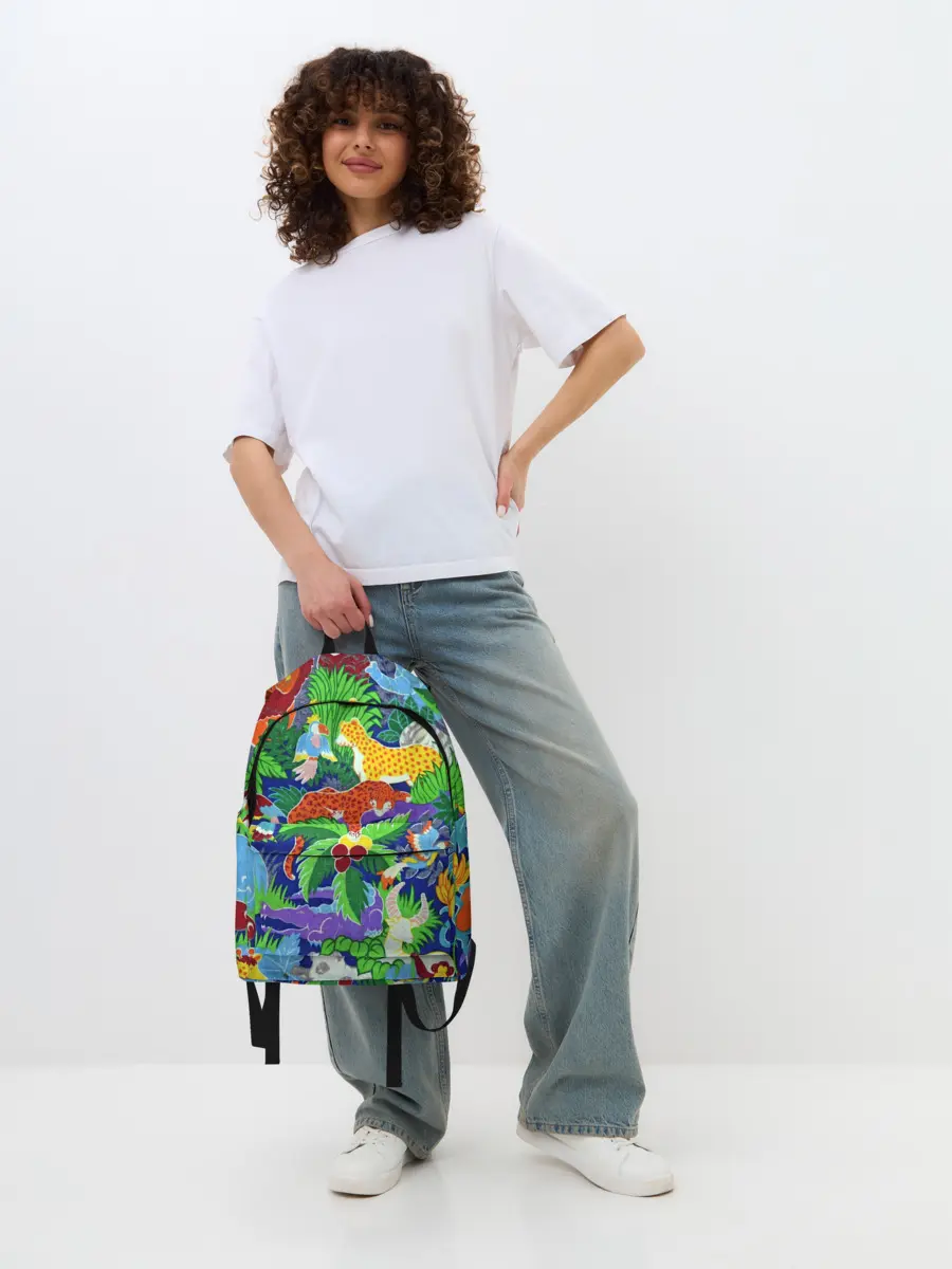 Рюкзак джинсовый / Текстура Холст | Сафари