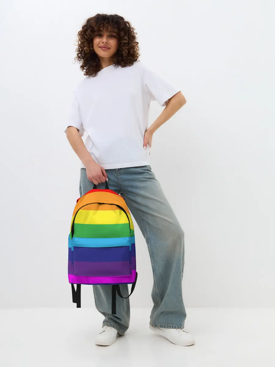 Рюкзак джинсовый / ЦВЕТНЫЕ ЛИНИИ