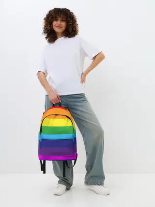 Рюкзак джинсовый / ЦВЕТНЫЕ ЛИНИИ