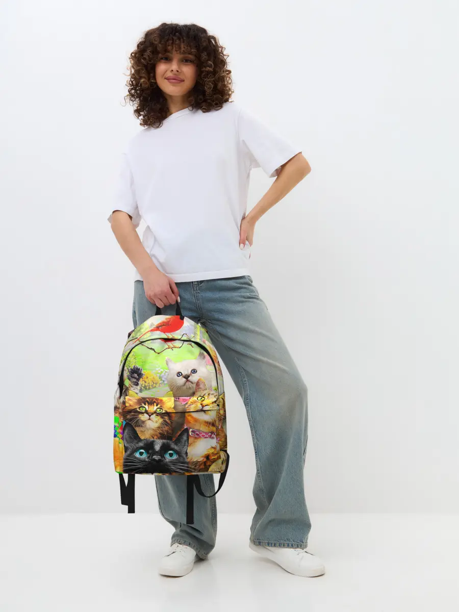 Рюкзак джинсовый / КОТЫ