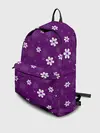 Рюкзак джинсовый / узор цветы на фиолетовом фоне