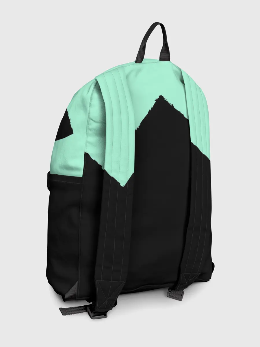 Рюкзак джинсовый / неровные зубья черный мятный