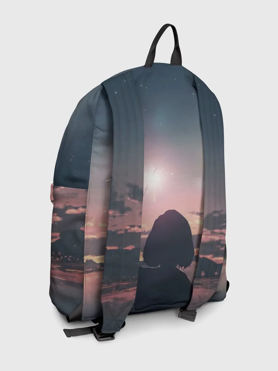 Рюкзак джинсовый / девушка свечение волшебство