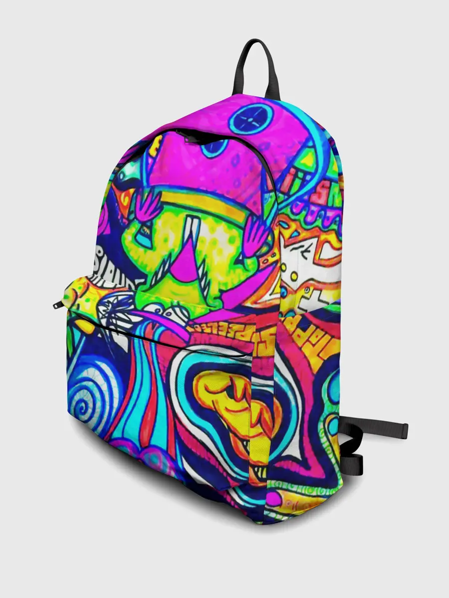 Рюкзак джинсовый / КИСЛОТНЫЕ РИСУНОК