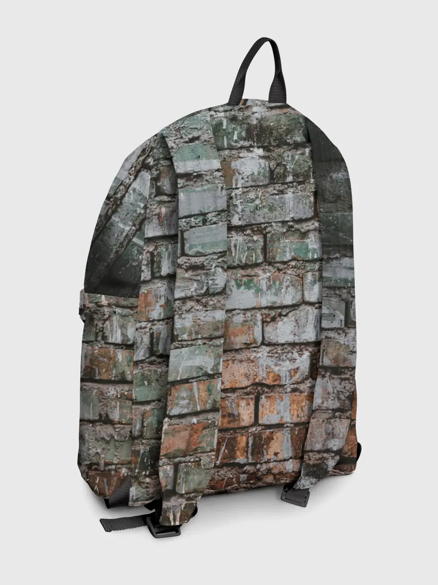 Рюкзак джинсовый / кирпичная стена потеки краска