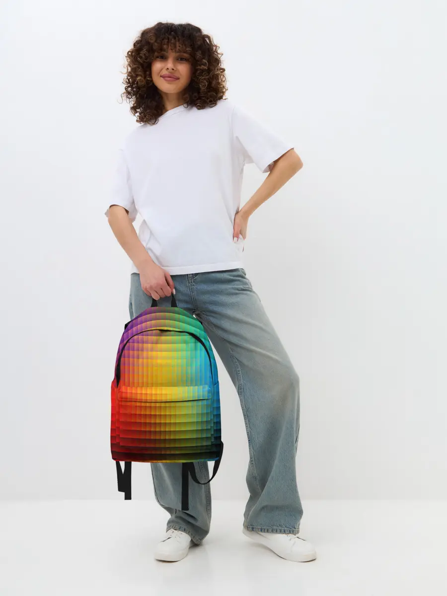 Рюкзак джинсовый / Радужный градиент