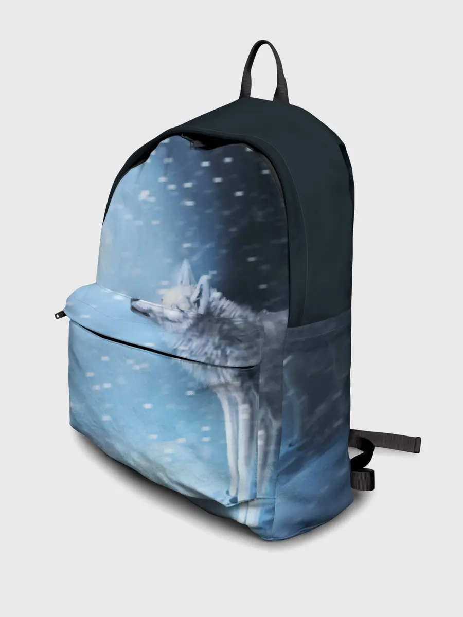 Рюкзак джинсовый / ВОЛК ЗИМА