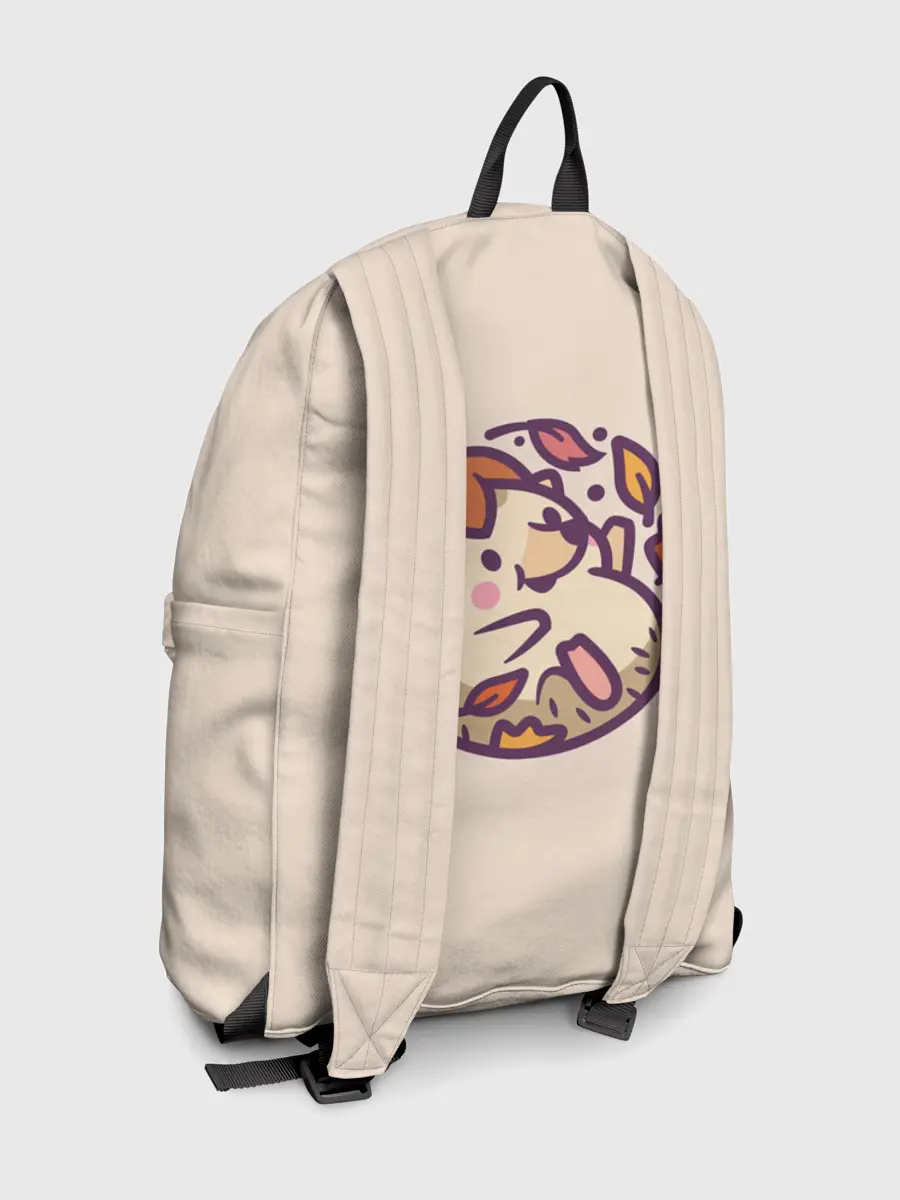 Рюкзак джинсовый / Ёжик листья милый рисунок