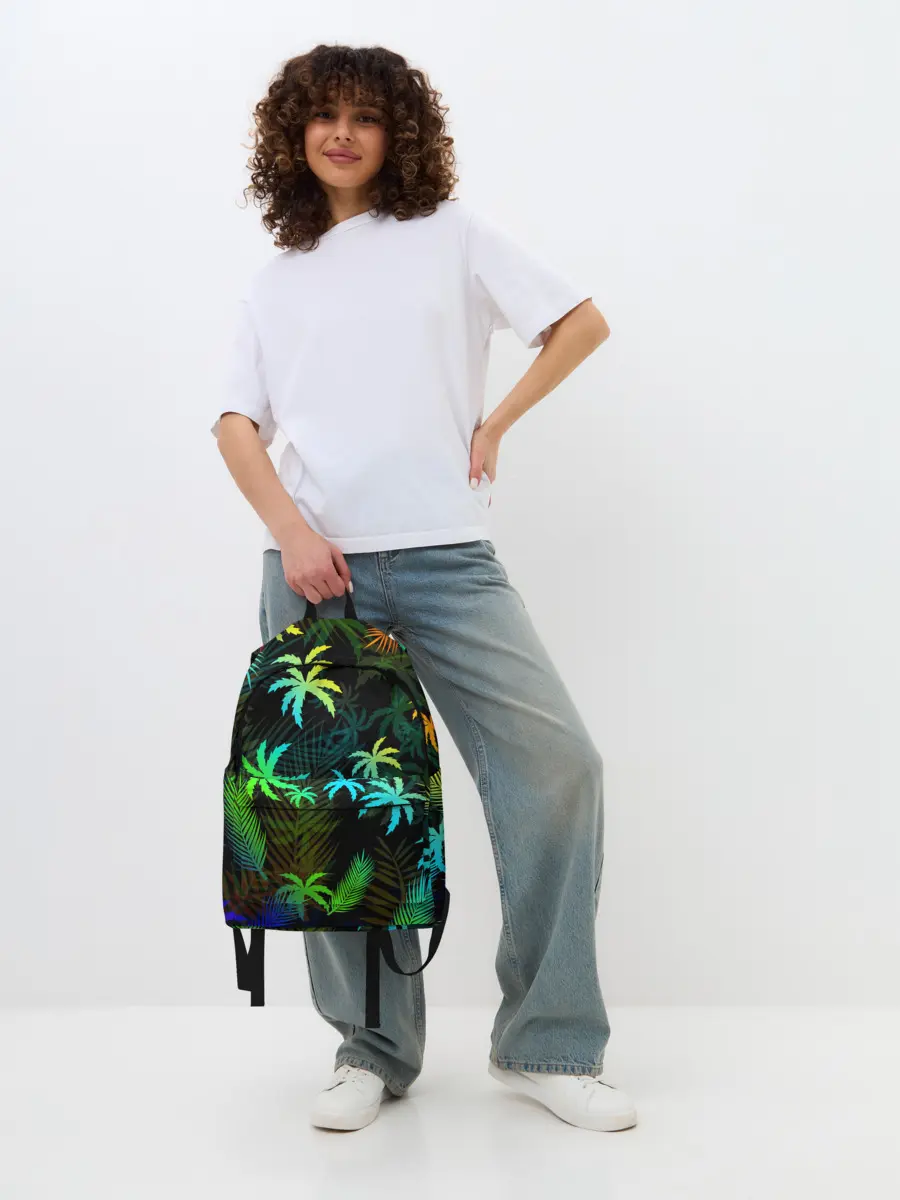 Рюкзак джинсовый / ПАЛЬМЫ / ТРОПИКИ