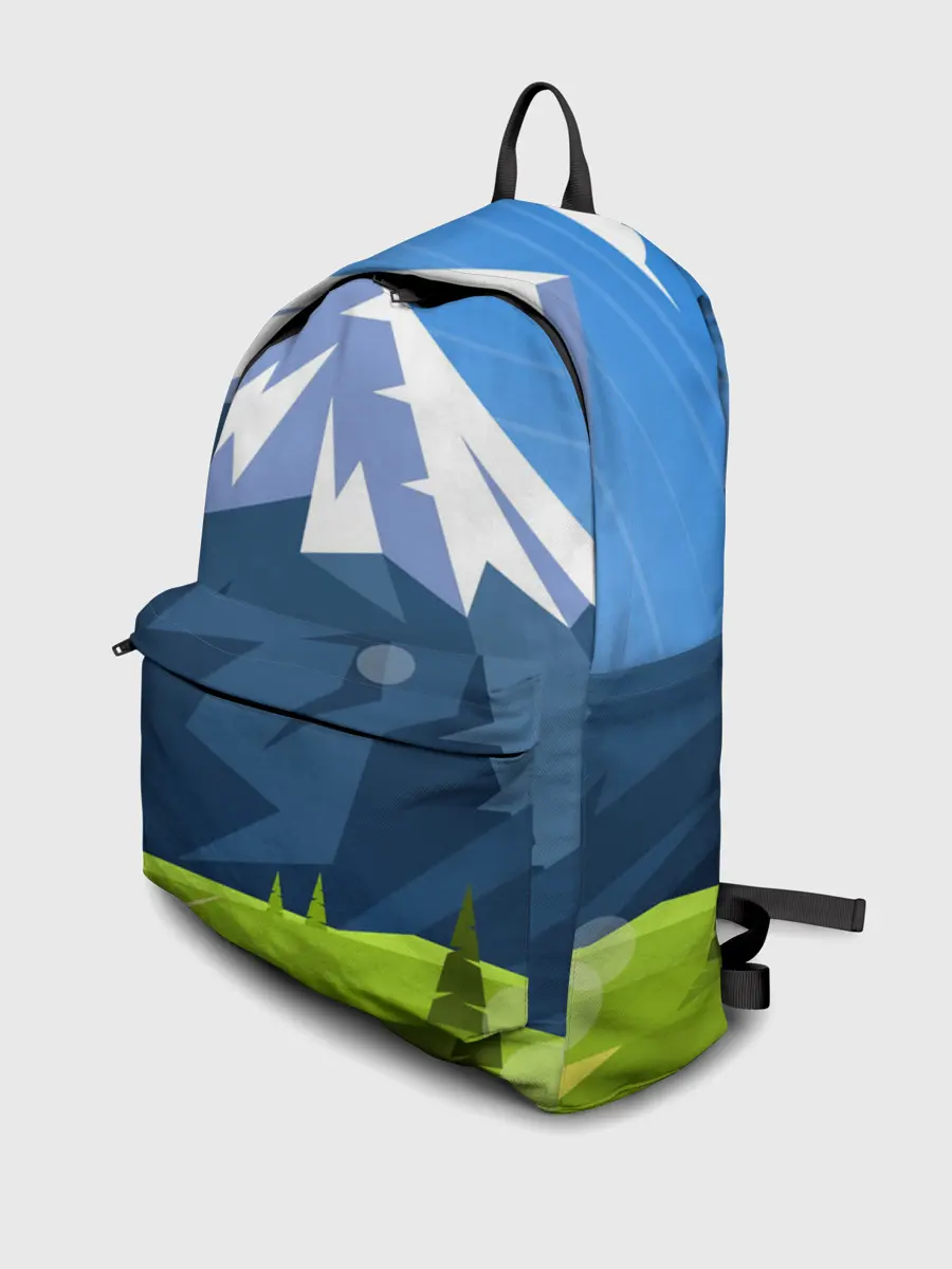 Рюкзак джинсовый / Горы пейзаж природа вектор