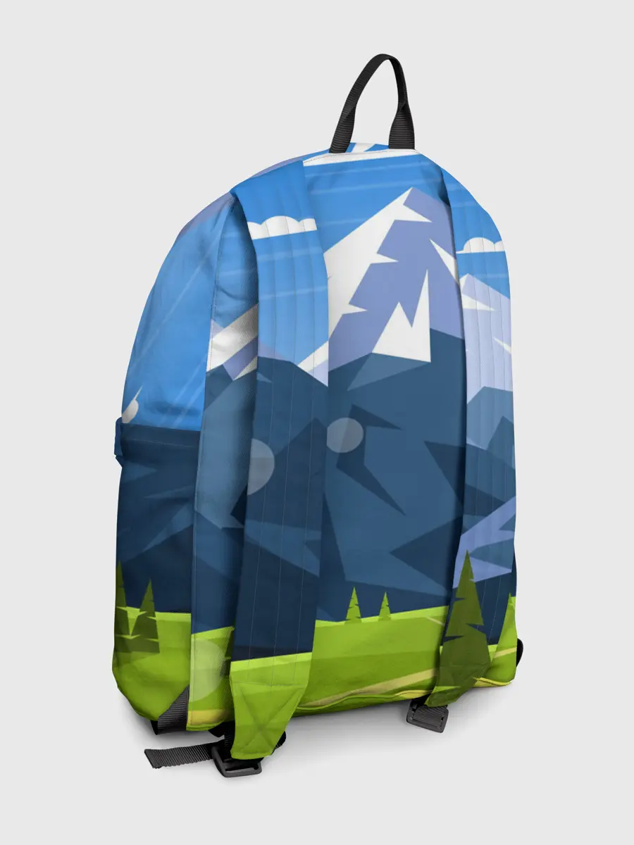 Рюкзак джинсовый / Горы пейзаж природа вектор