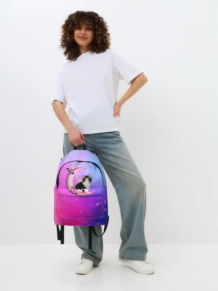 Рюкзак джинсовый / Котик На Луне