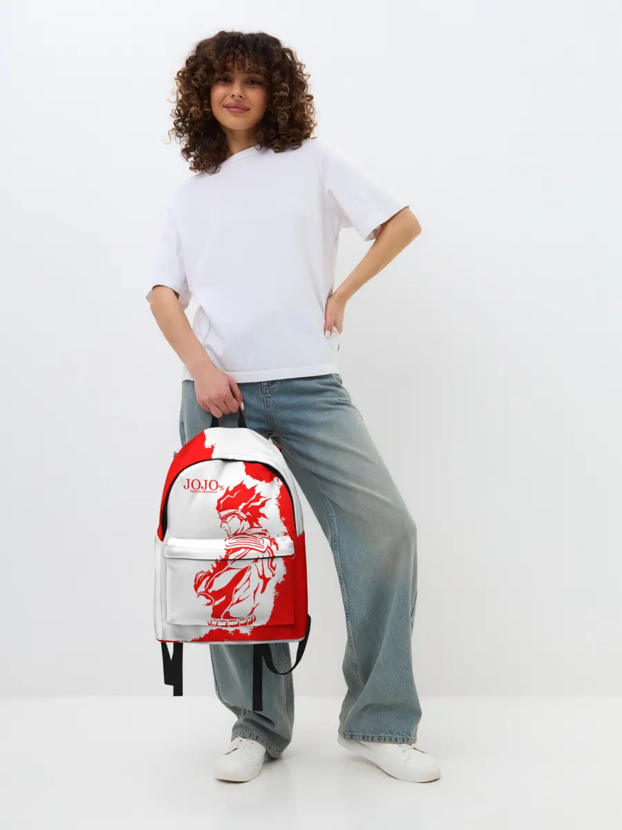 Рюкзак джинсовый / Хамон красный