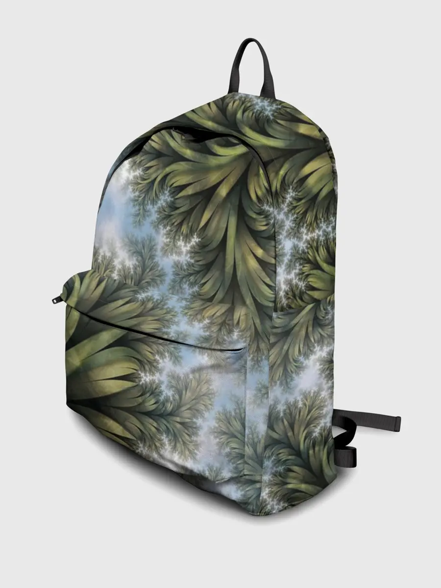 Рюкзак джинсовый / Зеленые листья