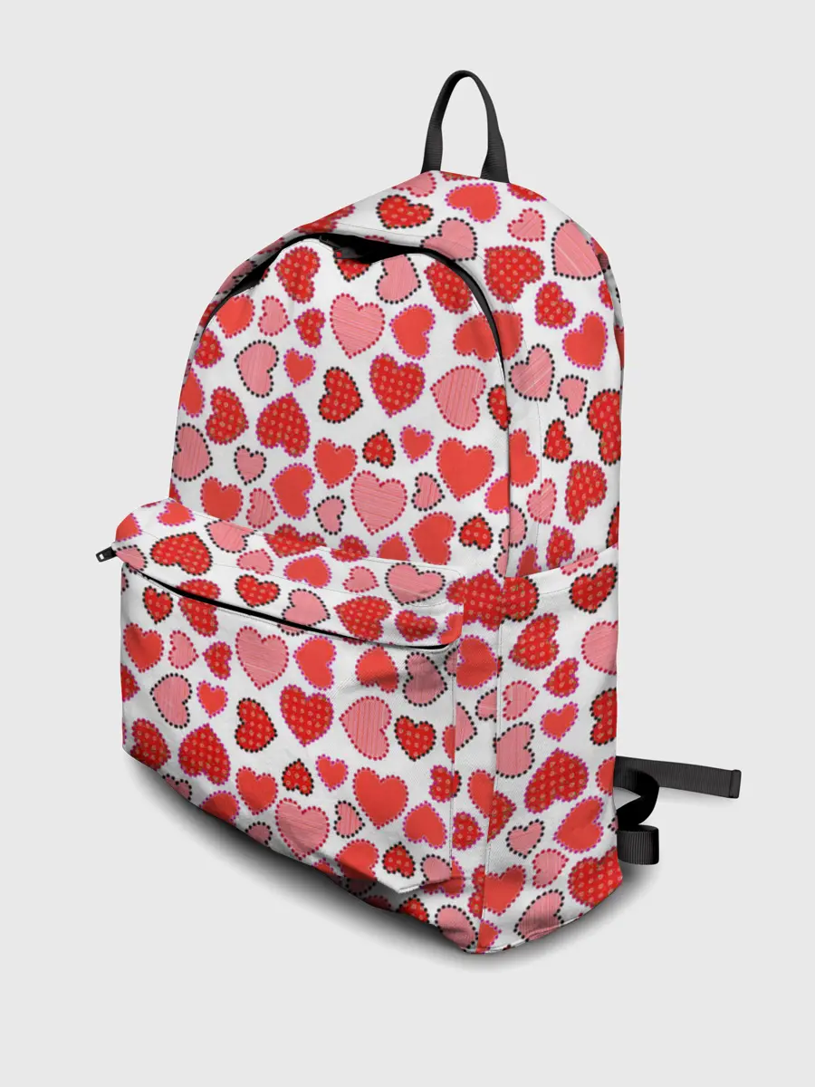 Рюкзак джинсовый / Сердечки паттерн