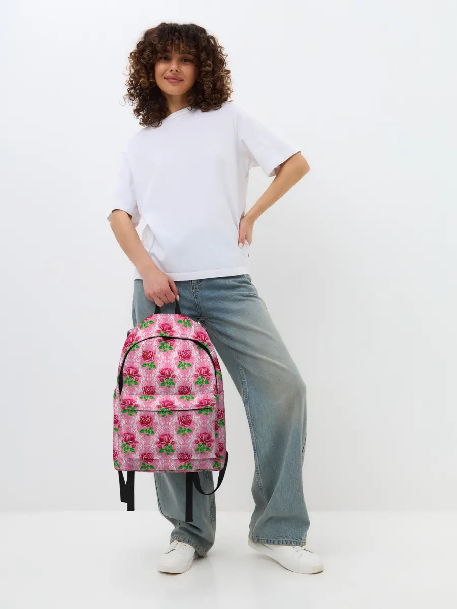 Рюкзак джинсовый / Декор из нежных роз