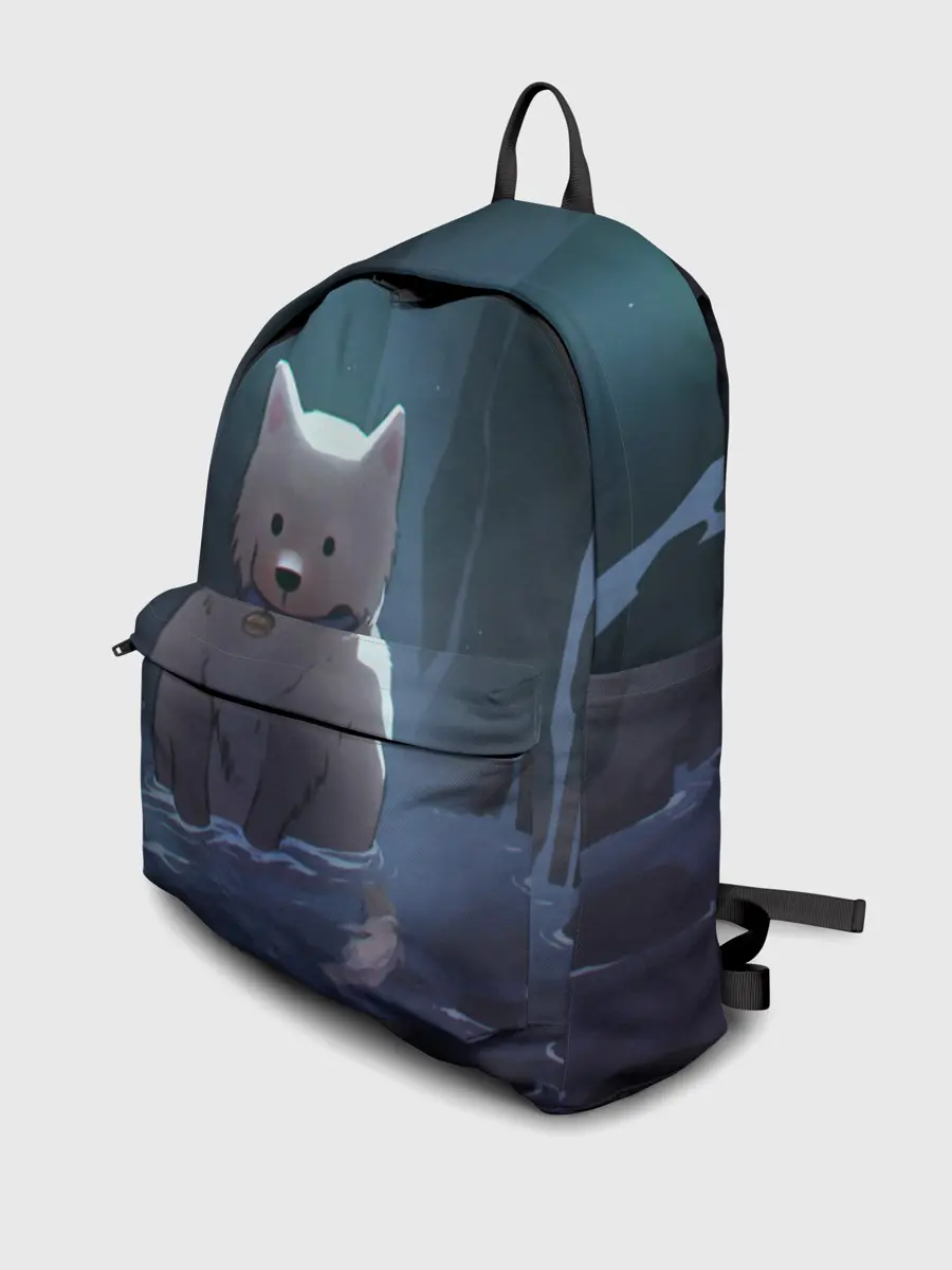 Рюкзак джинсовый / Одинокий пес в озере слез