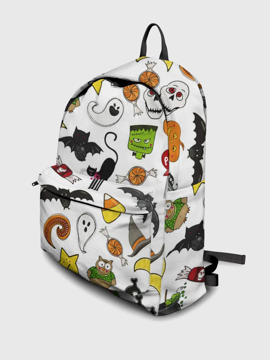 Рюкзак джинсовый / Хэллоуин паттерн